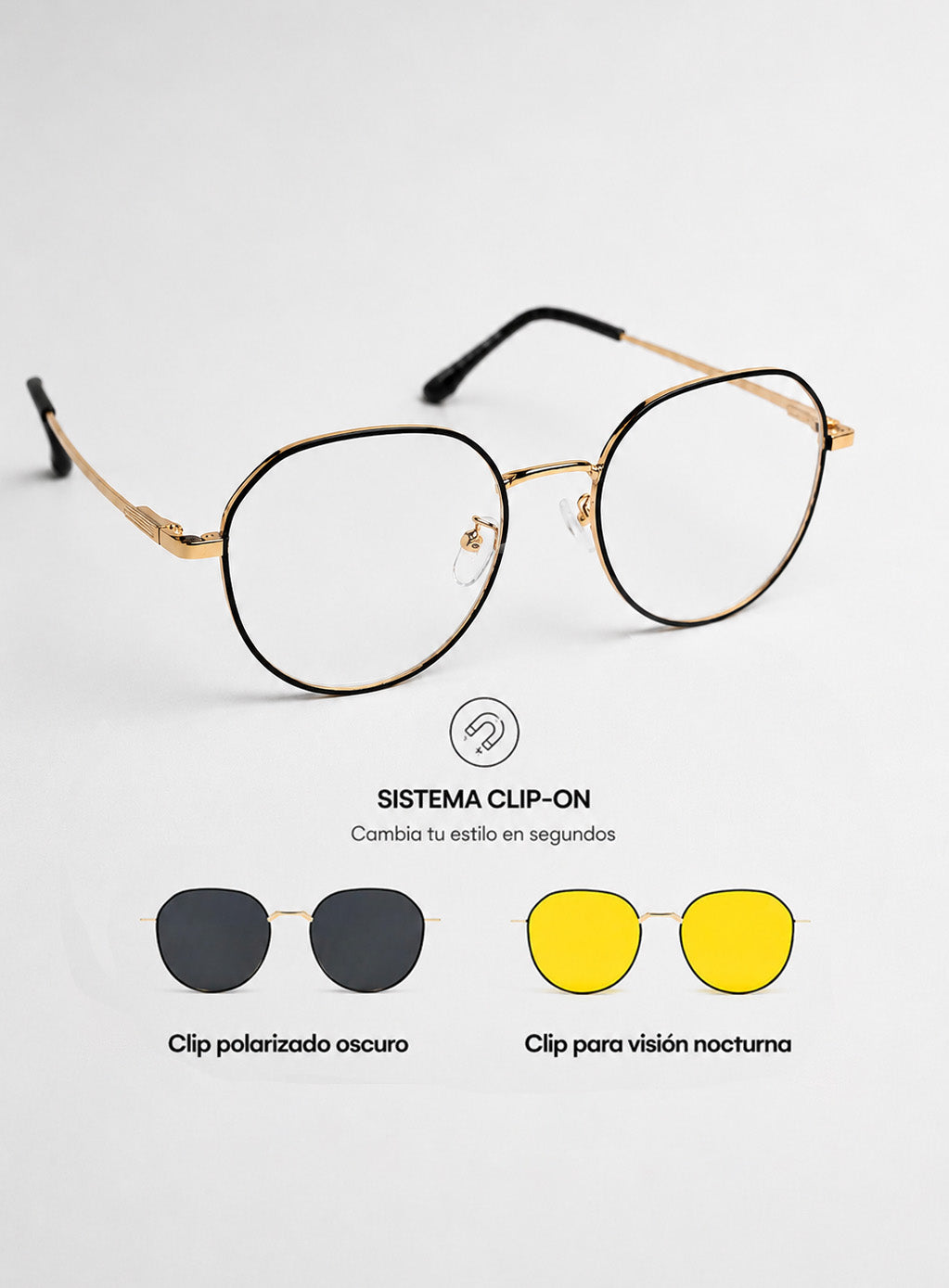 Gafas Teki® 3 en 1 con clip magnético.